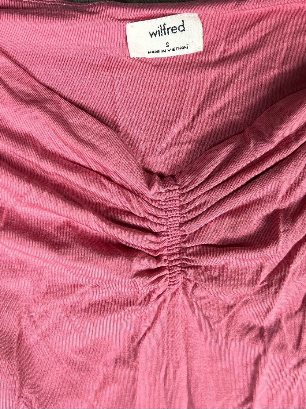 Aritzia Wilfred Bodysuit Womens Small Libellule Pink Ruched Cap-Sleeve Feminine - Picture 7 of 9